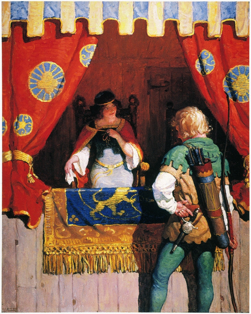 Robin Hood Meets Maid Marian Fine Art Print by N.C. Wyeth