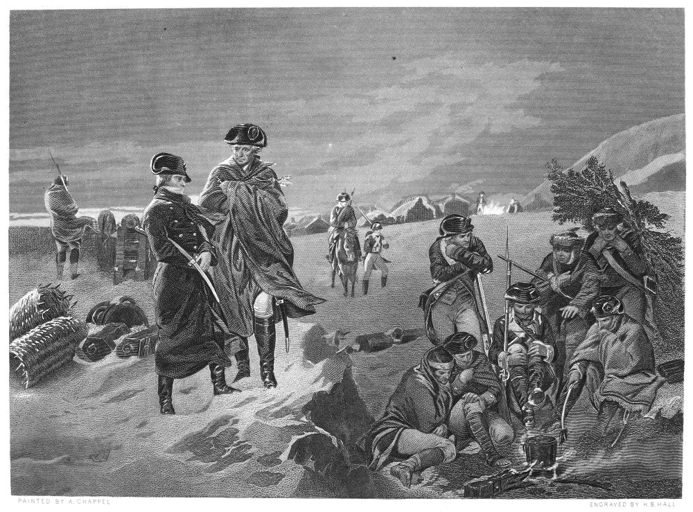 Washington at Valley Forge - 19th Century Steel Engraving Poster Print