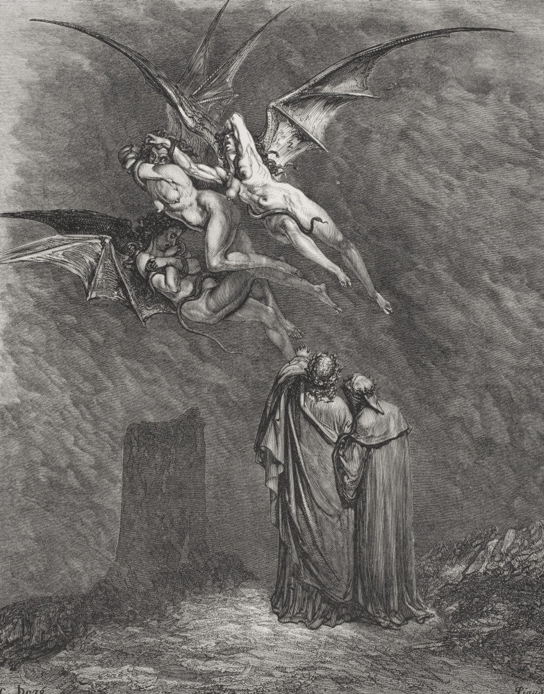 Dante Alighieri Inferno Canto IX Engraving by Gustave Doré