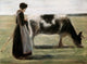 Das Madchen Mit der Kuh Fine Art Print by Max Liebermann
