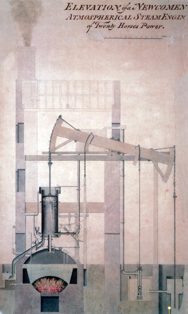 Newcomen Atmospherical Steam Engine Fine Art Print by Science Source