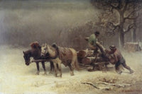 Logging In Winter Fine Art Print by Heinrich Winter