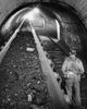 Coal Miner at Railroad Track in Robena Mine Fine Art Print