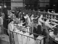 High Angle View of Postal Workers at General Post Office, NYC - Fine Art Print