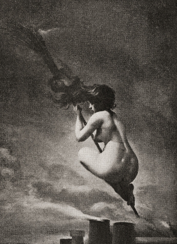 The Witch on Her Broomstick Fine Art Print after L.R. Falero