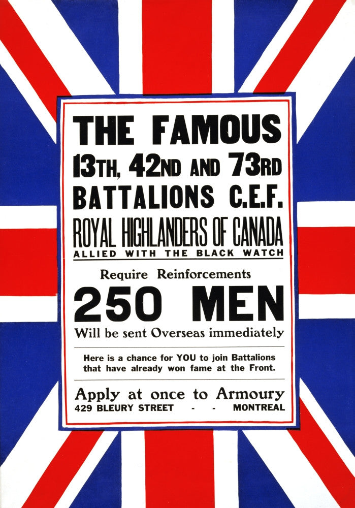 Royal Highlanders of Canada Recruiting Announcement Print