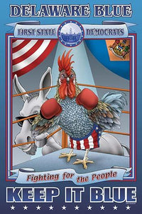 Fighting Blue Hens Boxing Ring Print by Richard Kelly