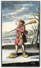 Voyageur 1722 Fine Art Print - French Engraving on Snowshoes by Granger Collection