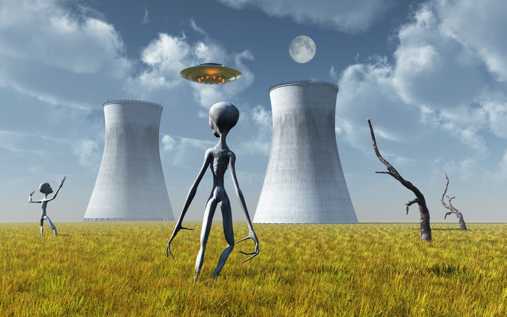 Alien and UFO Activity at a Nuclear Power Station Fine Art Print
