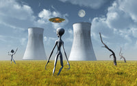 Alien and UFO Activity at a Nuclear Power Station Fine Art Print