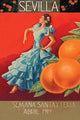 Modern Poster Print of the 1919 Sevilla Fair by Sara Pierce