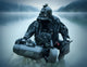 Special Operations Forces Combat Diver with Underwater Propulsion Vehicle Fine Art Print