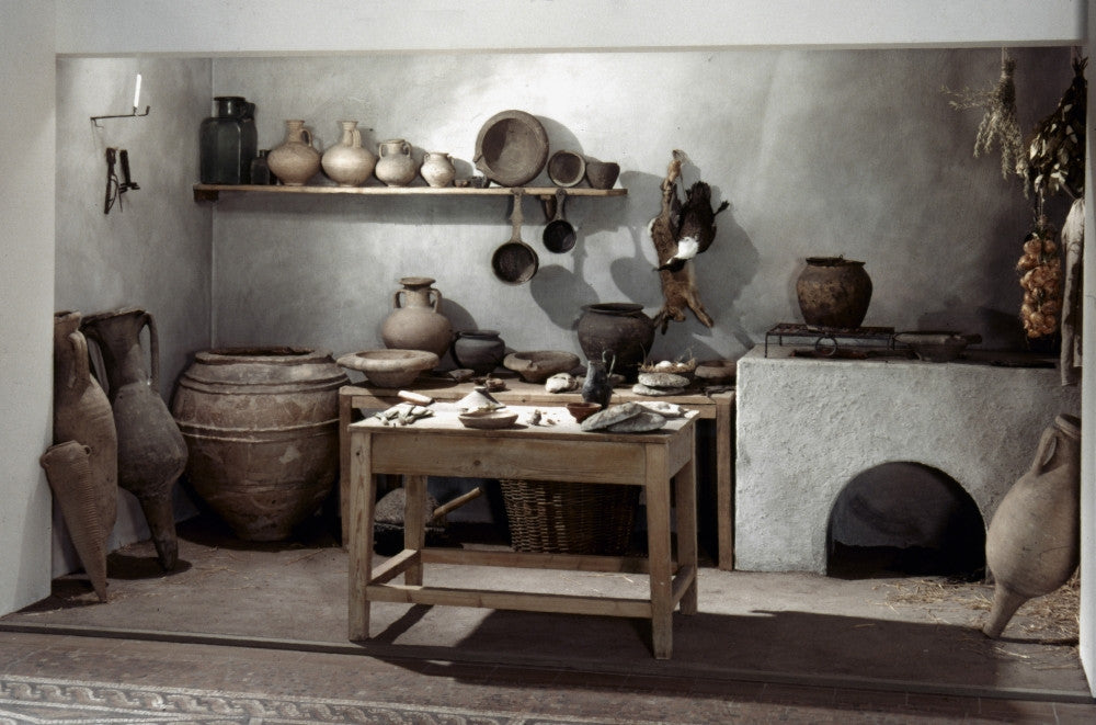 Roman Kitchen Reconstruction Fine Art Print - 100 A.D. by Granger Collection