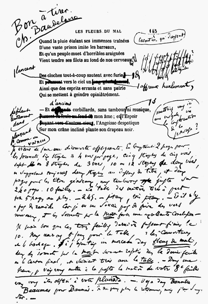 Baudelaire: Spleen - Poem Page Fine Art Print by Granger Collection