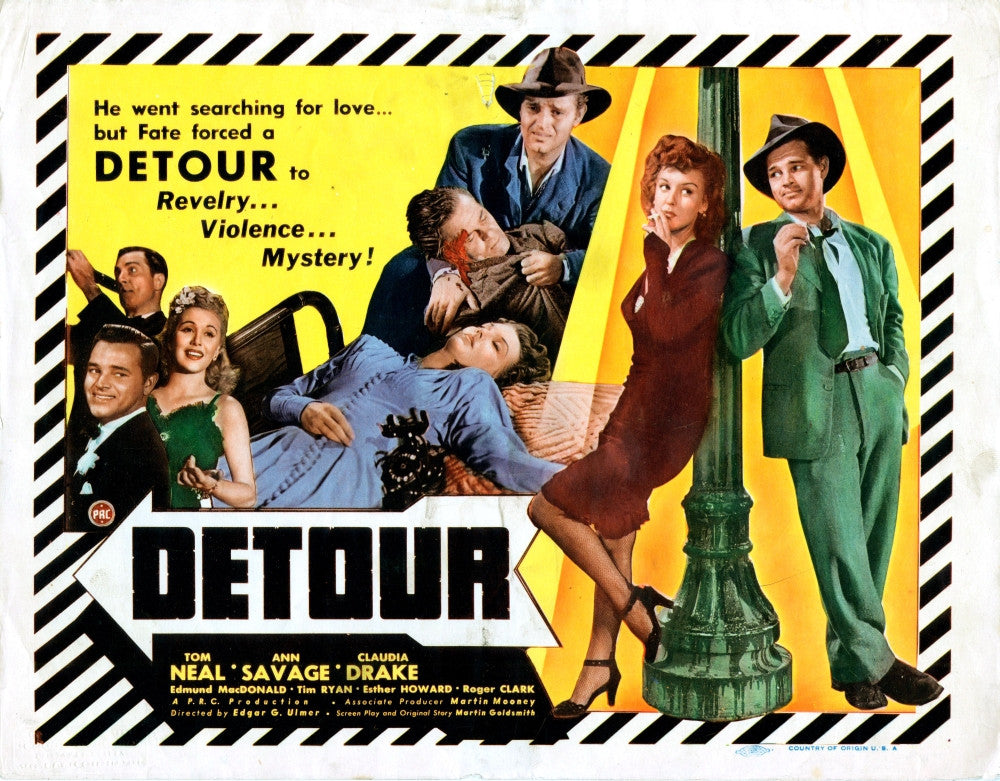Detour U Movie Poster Fine Art Print featuring Tom Neal and Claudia Drake