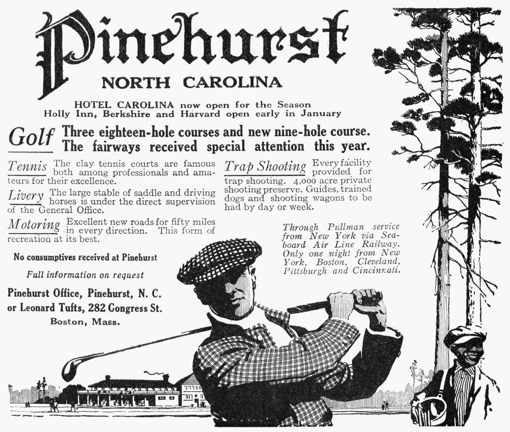 Golf: Pinehurst Country Club Advertisement Fine Art Print (1916)