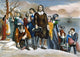 Plymouth Rock Lithograph Print - The Landing of the Pilgrims by Currier & Ives