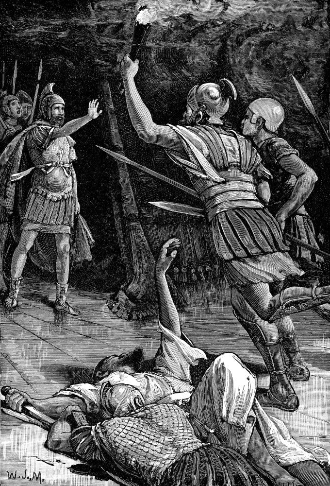 Siege of Jerusalem Fine Art Print - Roman Soldiers Burning the Temple