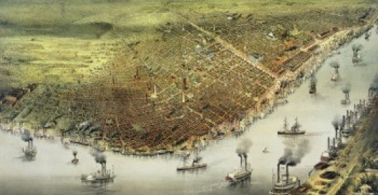 The City of New Orleans Fine Art Print by Currier & Ives (1885)