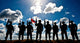 Silhouette of US Army National Guard Soldiers Fine Art Print by Stocktrek Images