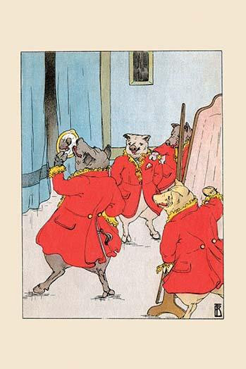 The Rich Pigs Try on Their New Coats Fine Art Print by Frances Beem