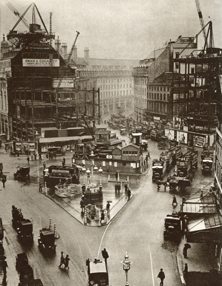 Roundabout System at Piccadilly Circus Vintage Print (1926)