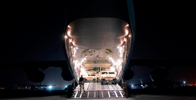 C-17 Globemaster III Aircraft Loaded with Cargo Fine Art Print by Stocktrek Images