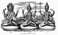 Brahma, Vishnu & Shiva: The Three Chief Hindu Gods Fine Art Print