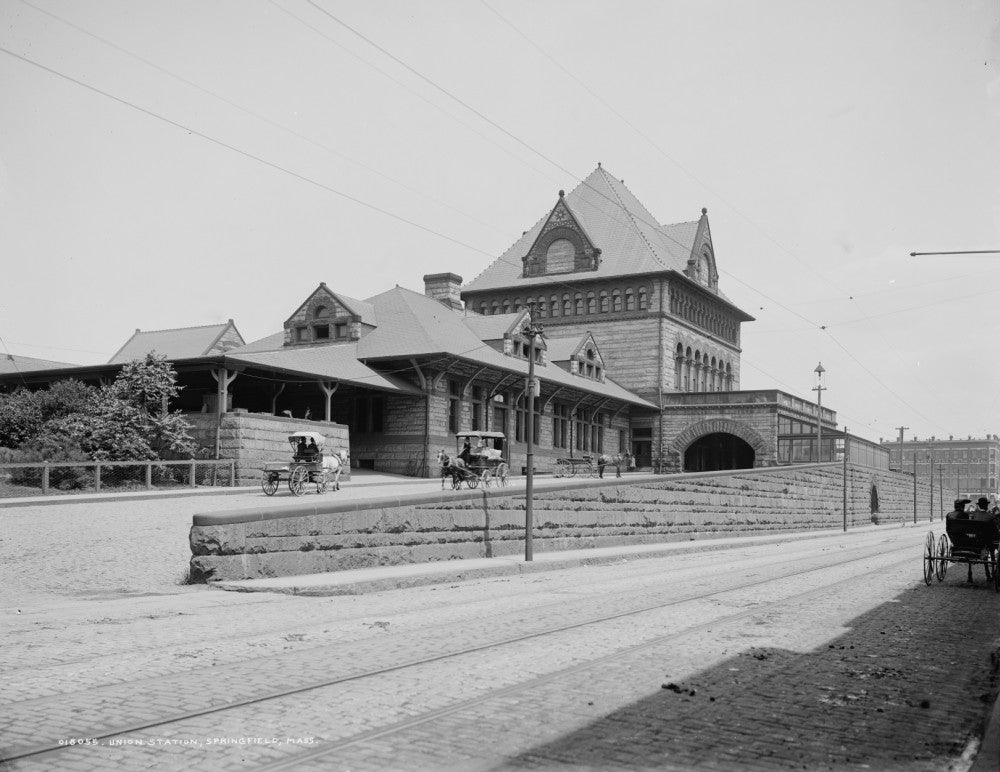 Union Station in Springfield, Massachusetts - Historic Photograph Print
