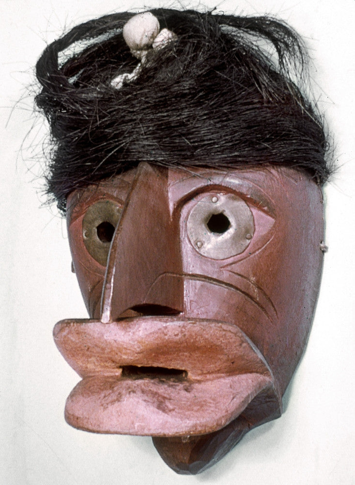 Seneca False Face Mask - Carved Wooden Speaker Mask Print