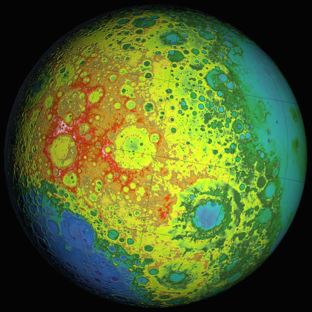 Lunar Topography Globe Fine Art Print - Perfect for Home or Office