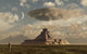 A Reptoid Welcomes a Flying Saucer Above a Pyramid - Fine Art Print
