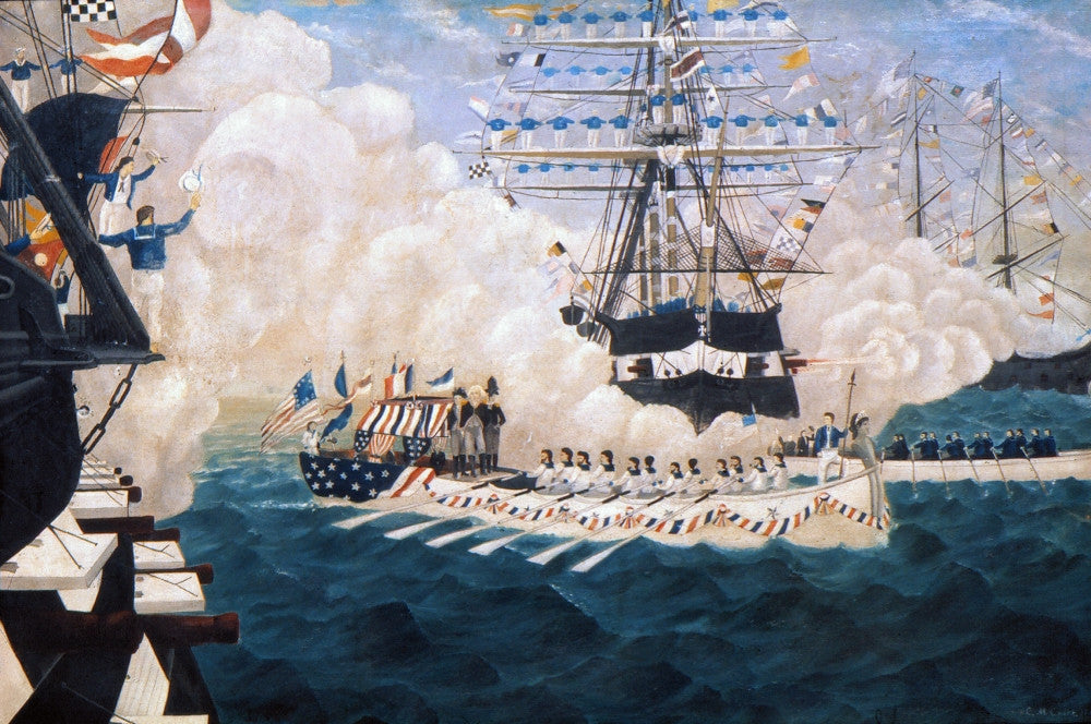 Salute to General Washington in New York Harbor Fine Art Print by Granger Collection