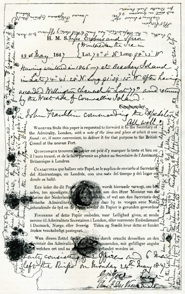 Historical Note Detailing the Franklin Expedition by Admiral McClintock - Fine Art Print