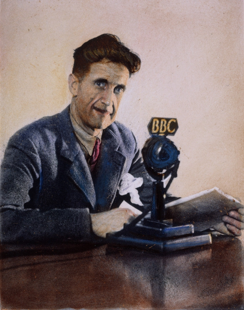 George Orwell Broadcasting Over BBC in London - Fine Art Print