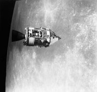 Apollo 15 Lunar Orbit Poster Print - Satellite & Command Module