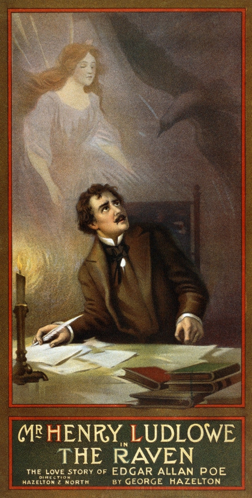 The Raven: The Love Story of Edgar Allan Poe Fine Art Print by George Hazelton