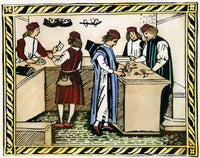 Medici Bank Interior Fine Art Print - 15th Century Woodcut