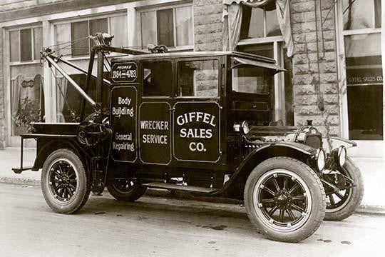Vintage Tow Truck Photograph - Fine Art Print by Unknown