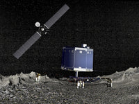 Philae Lander on Comet 67P with Rosetta Probe Fine Art Print