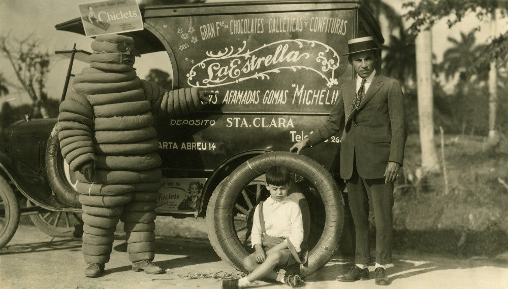 Vintage Italian Candy Delivery Van Print Featuring Bibendum