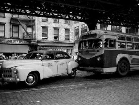 USA New York City Bus and Taxi Accident Fine Art Print