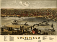 Louisville, Kentucky 1876 Fine Art Print | Vintage Poster