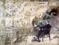 Dickens' Dream Unfinished Oil Painting Fine Art Print by Robert William Buss
