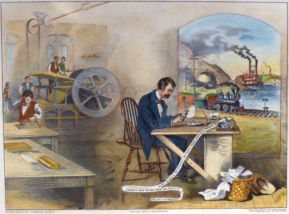 Progress of the Century Lithograph by Currier & Ives - Fine Art Print