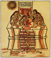 Aztec Sacrifice Fine Art Print - 16th Century Codex by Granger Collection