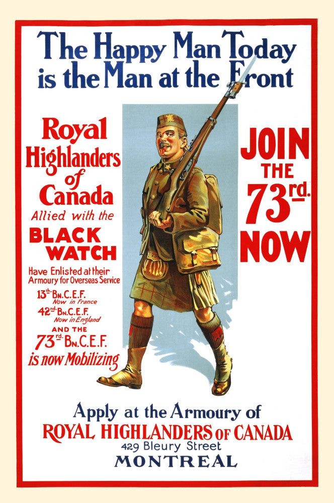 The Happy Man Today: Royal Highlanders Fine Art Print