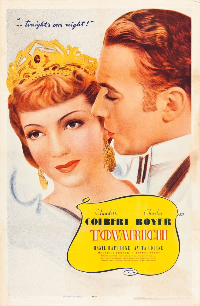 Tovarich Movie Poster Fine Art Print featuring Claudette Colbert & Charles Boyer