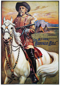 W.F. Cody 'The Farewell Shot' Wild West Show Poster Print - 1910