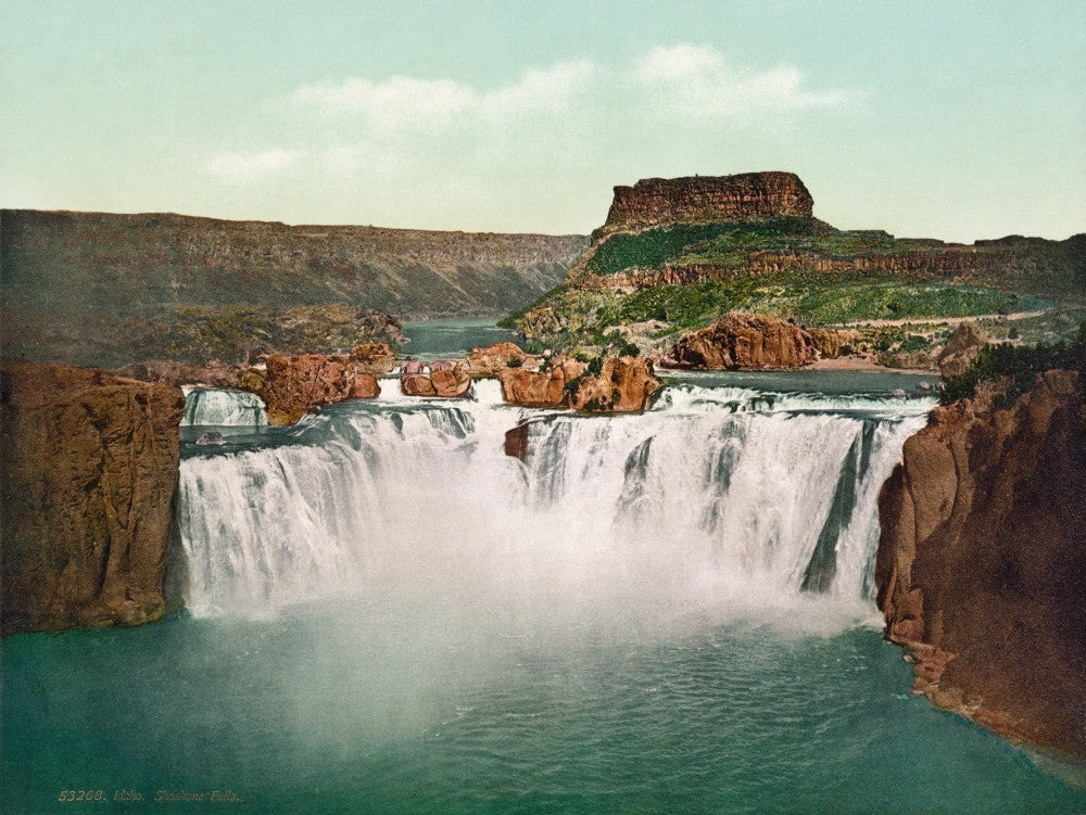 Idaho: Shoshone Falls Fine Art Print - Historic Photochrome from 1898